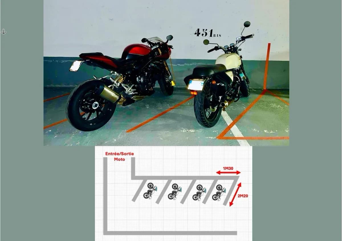 Place de parking située au 44 rue Pixérécourt, 750... - Location parking pour moto à Paris 20e